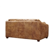 Crafters and Weavers Waco Contemporary Italian Leather Loveseat in Slate