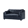 Crafters and Weavers Waco Contemporary Italian Leather Loveseat in Slate