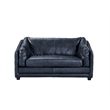 Crafters and Weavers Waco Contemporary Italian Leather Loveseat in Slate