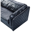 Crafters and Weavers Waco Contemporary Italian Leather Sofa in Slate