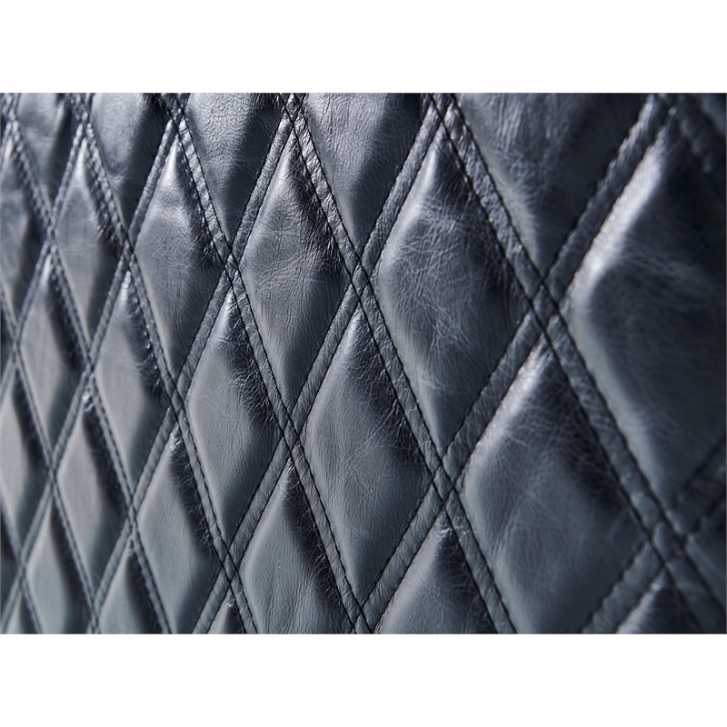 Crafters and Weavers Waco Contemporary Italian Leather Sofa in Slate