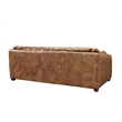 Crafters and Weavers Waco Contemporary Italian Leather Sofa in Slate