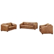 Crafters and Weavers Waco Contemporary Italian Leather Sofa in Slate