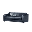 Crafters and Weavers Waco Contemporary Italian Leather Sofa in Slate
