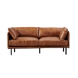 Crafters and Weavers Venezia Contemporary Leather Loveseat in Light Brown