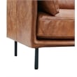 Crafters and Weavers Venezia Contemporary Leather Loveseat in Light Brown
