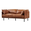 Crafters and Weavers Venezia Contemporary Leather Loveseat in Light Brown
