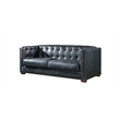 Crafters and Weavers Tuxedo Contemporary Italian Leather Sofa in Slate