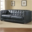 Crafters and Weavers Tuxedo Contemporary Italian Leather Sofa in Slate