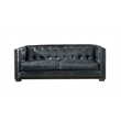Crafters and Weavers Tuxedo Contemporary Italian Leather Sofa in Slate