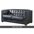 Crafters and Weavers Tuxedo Contemporary Italian Leather Sofa in Slate