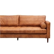 Crafters and Weavers Alamo Contemporary Italian Leather Sofa in Light Brown
