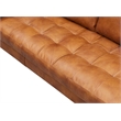 Crafters and Weavers Alamo Contemporary Italian Leather Sofa in Light Brown