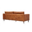 Crafters and Weavers Alamo Contemporary Italian Leather Sofa in Light Brown