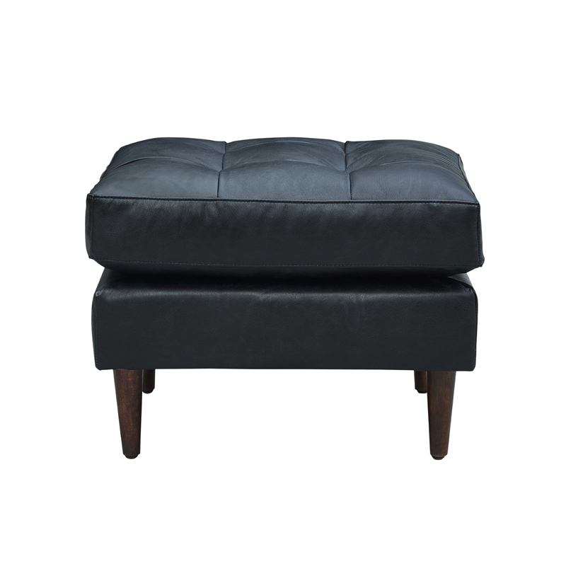 Crafters and Weavers Alamo Contemporary Italian Leather Arm Chair in Slate