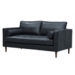 Crafters and Weavers Alamo Contemporary Italian Leather Loveseat in Slate