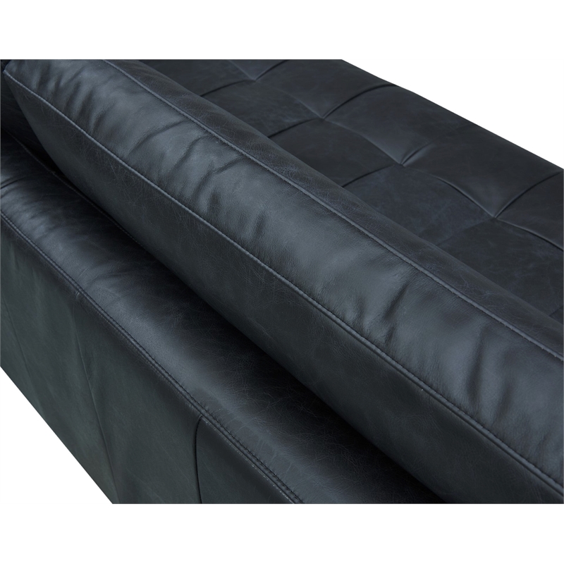 Crafters and Weavers Alamo Contemporary Italian Leather Loveseat in Slate