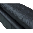 Crafters and Weavers Alamo Contemporary Italian Leather Loveseat in Slate