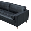 Crafters and Weavers Alamo Contemporary Italian Leather Sofa in Slate