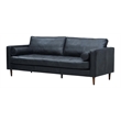 Crafters and Weavers Alamo Contemporary Italian Leather Sofa in Slate