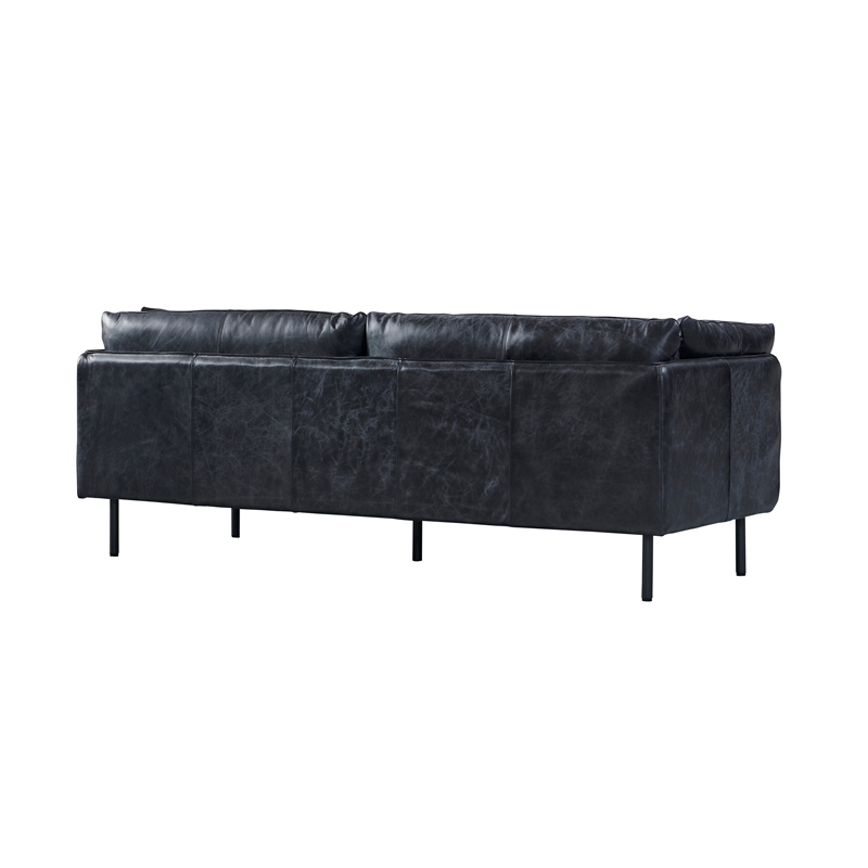 Crafters and Weavers Venezia Contemporary Leather Loveseat in Slate