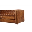Crafters and Weavers Tuxedo Contemporary Italian Leather Sofa in Light Brown