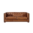 Crafters and Weavers Tuxedo Contemporary Italian Leather Sofa in Light Brown