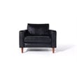 Crafters and Weavers Cosmic PU Faux Leather & Wood Arm Chair in Black