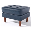 Crafters and Weavers Cosmic Contemporary Faux Leather Ottoman/Footstool in Blue