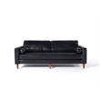 Crafters and Weavers Cosmic Contemporary PU Faux Leather Sofa in Black