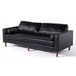 Crafters and Weavers Cosmic Contemporary PU Faux Leather Sofa in Black