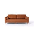 Crafters and Weavers Cosmic Contemporary PU Faux Leather Sofa in Brown