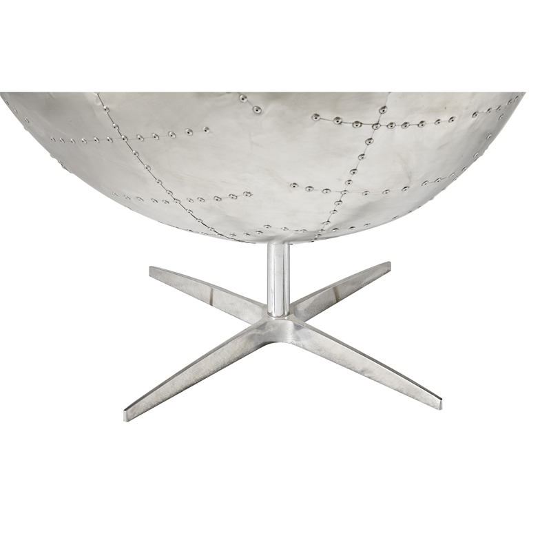 Crafters and Weavers Cruz Leather & Metal Spitfire Shell Egg Chair in Slate
