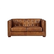 Crafters and Weavers Tuxedo Contemporary Leather Arm Chair in Light Brown