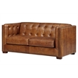 Crafters and Weavers Tuxedo Contemporary Leather Arm Chair in Light Brown