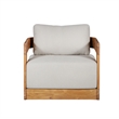 Paradiso Outdoor Solid Teak Swivel Chair - Gray Fabric