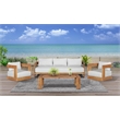Paradiso Outdoor Solid Teak Swivel Chair - Light Grey Fabric