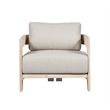 Paradiso Outdoor Solid Teak Wood Chair Natural look - Grey fabric