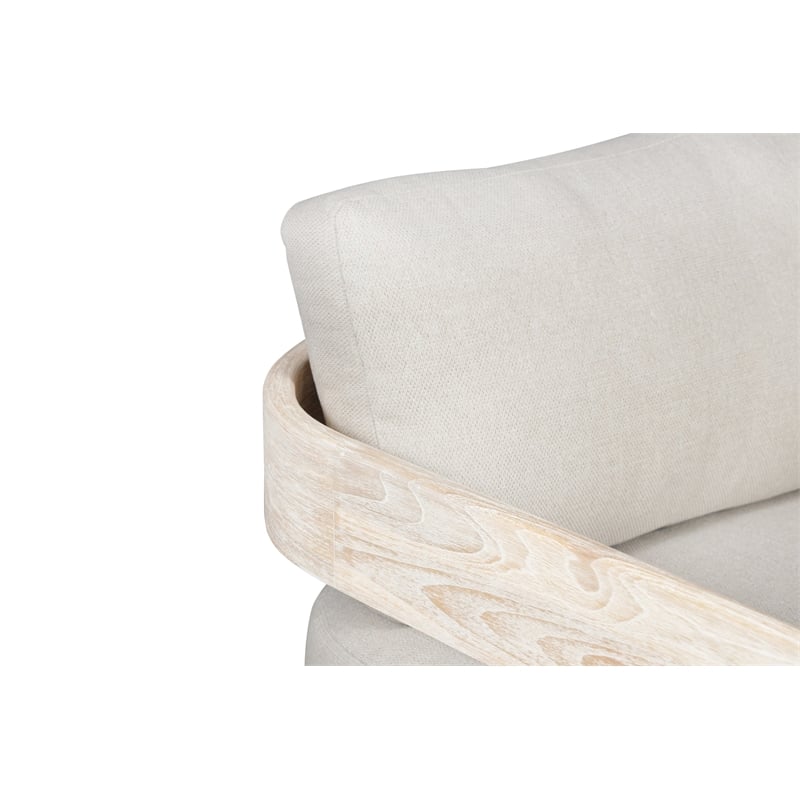 Paradiso Outdoor Solid Teak Wood Chair Natural look - Grey fabric