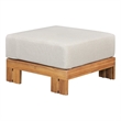 Paradiso Outdoor Solid Teak Wood Ottoman - Gray fabric