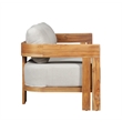 Paradiso Outdoor Solid Teak Wood Sofa - Gray Fabric