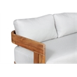 Paradiso Outdoor Solid Teak Wood Sofa - Light Gray Fabric