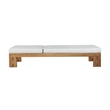 Paradiso Outdoor Teak Chaise - Light Gray Fabric