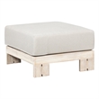 Paradiso Outdoor Teak Natural Look Ottoman - Gray Fabric