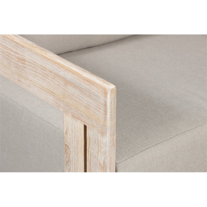 Paradiso Outdoor Teak Natural Look Swivel Chair - Gray Fabric