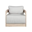 Paradiso Outdoor Teak Natural Look Swivel Chair - Light Grey Fabric