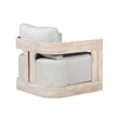 Paradiso Outdoor Teak Natural Look Swivel Chair - Light Grey Fabric