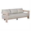 Paradiso Teak Wood Sofa Natural Look - Gray Fabric