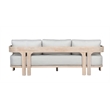 Paradiso Teak Wood Sofa Natural Look - Light Grey Fabric