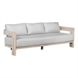 Paradiso Teak Wood Sofa Natural Look - Light Grey Fabric